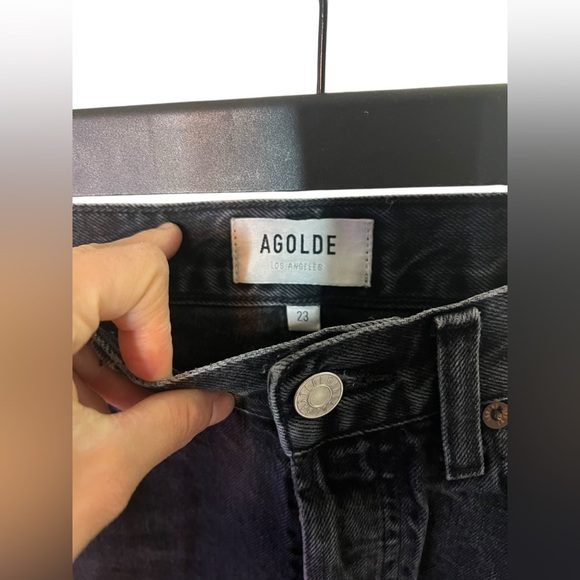 AGOLDE Parker Denim Cut Off Shorts - Picture 3 of 5
